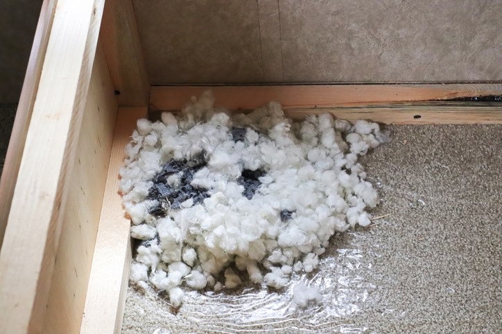 mice nest made of shredded materials