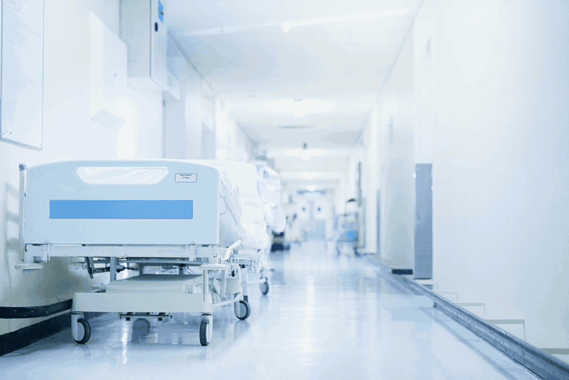 hospital hallway bed