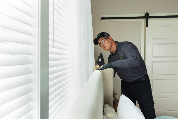 tech checking for bed bugs